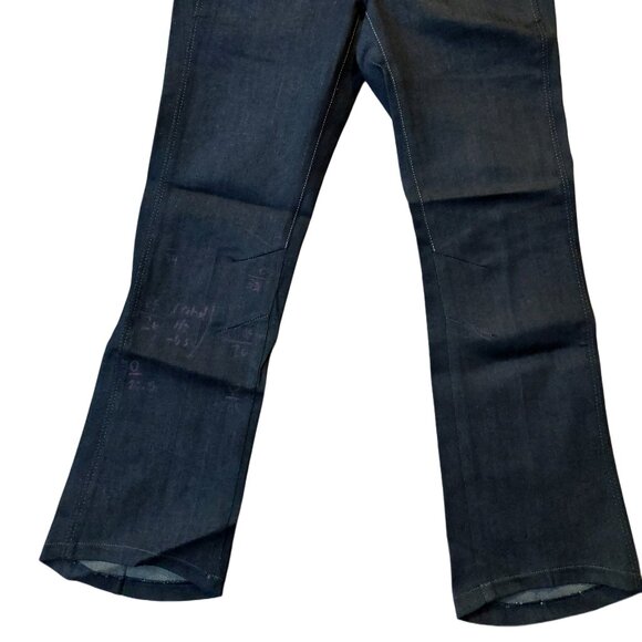 Retro G-Star Fender Mini Bell Bottom Capris Shorts Blue Denim Jeans Sz 27 NWT - Picture 3 of 9